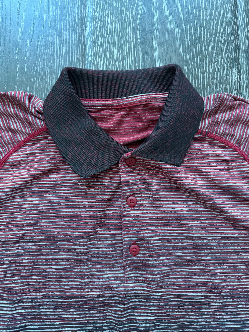 lululemon athletica Men's Ombre Stripe Polo - Red & Black - Picture 3 of 5